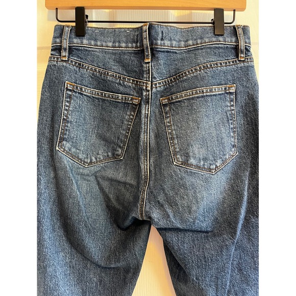 LOFT High Rise Cropped Jeans Distressed Raw Hem Denim Jeans Size 0 - Picture 11 of 12